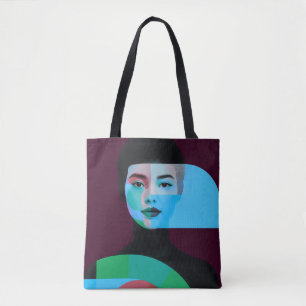 Modern Abstract Portrait Tote Bag
