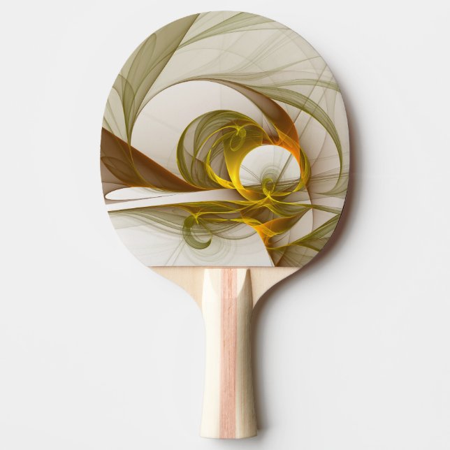 Modern Abstract Precious Metal Colors Fractal Ping Pong Paddle (Front)