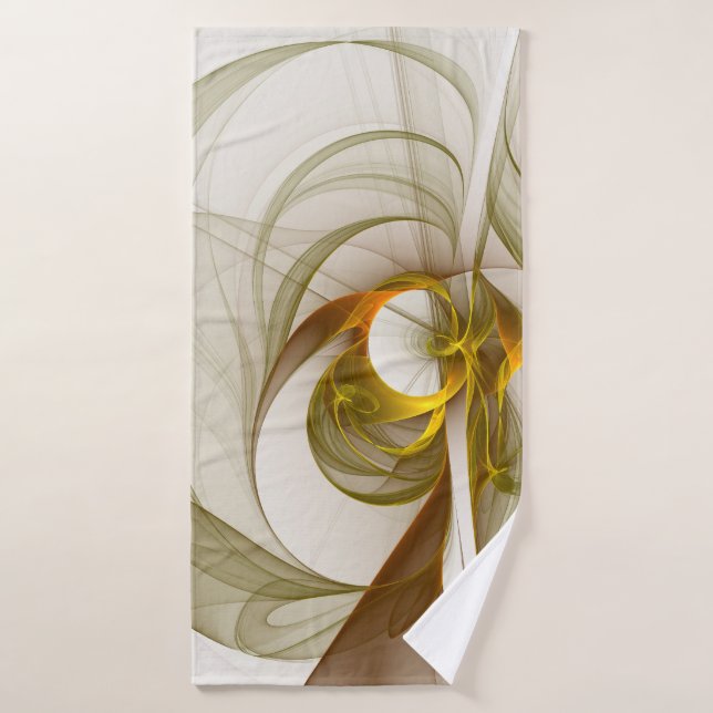 Modern Abstract Precious Metal Colours Fractal Bath Towel (Bath Towel)