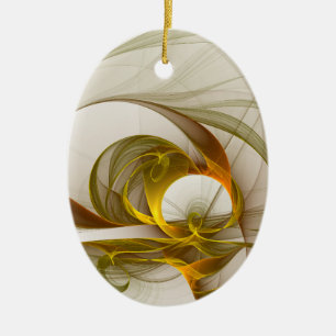 Modern Abstract Precious Metal Colours Fractal Ceramic Tree Decoration