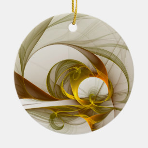 Modern Abstract Precious Metal Colours Fractal Ceramic Tree Decoration