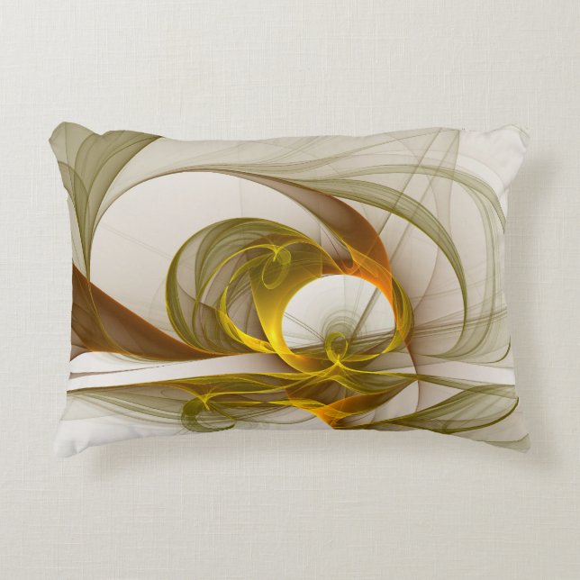 Modern Abstract Precious Metal Colours Fractal Decorative Cushion (Front)