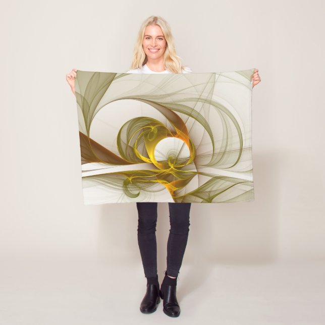 Modern Abstract Precious Metal Colours Fractal Fleece Blanket (In Situ)