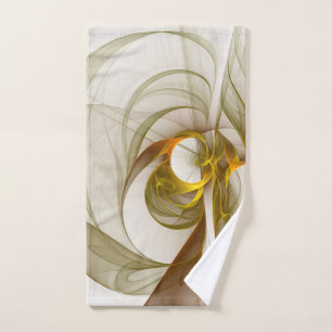 Modern Abstract Precious Metal Colours Fractal Hand Towel