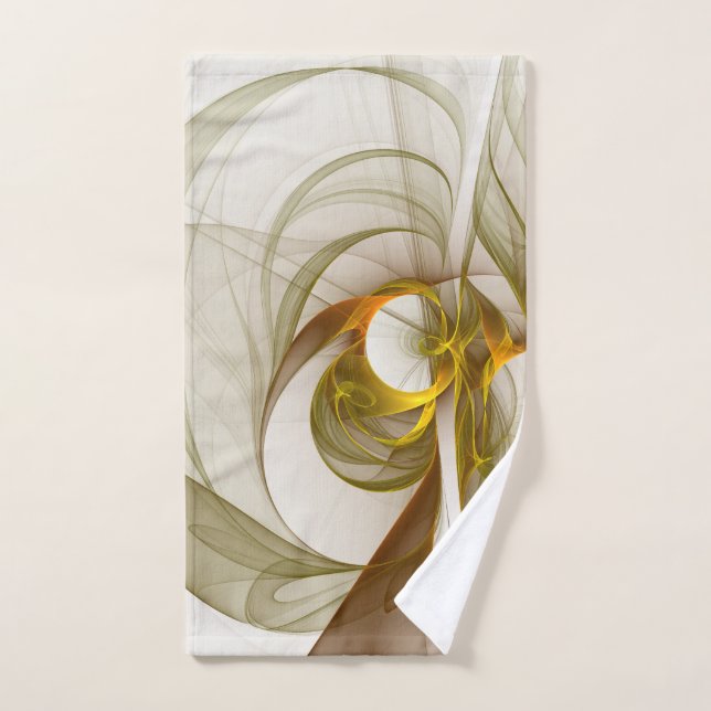 Modern Abstract Precious Metal Colours Fractal Hand Towel (Hand Towel)