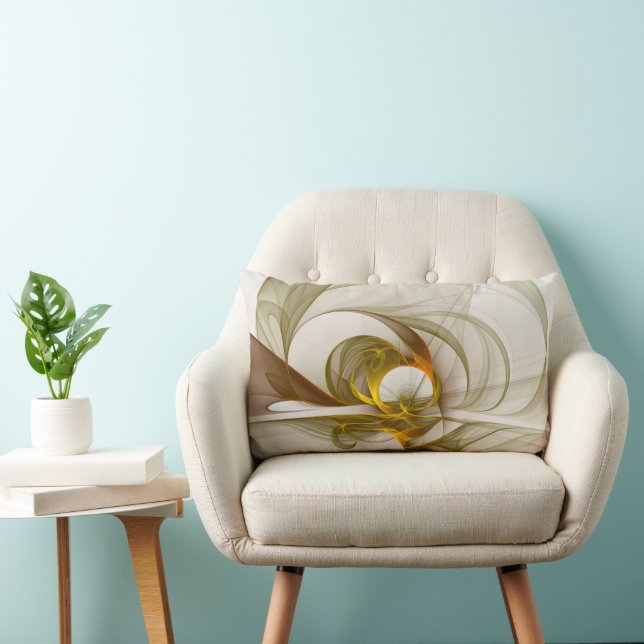 Modern Abstract Precious Metal Colours Fractal Lumbar Cushion (Chair)