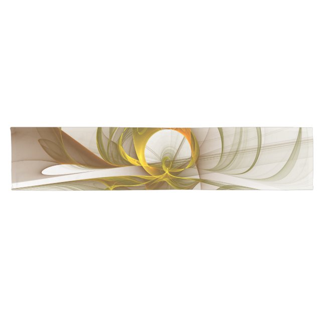 Modern Abstract Precious Metal Colours Fractal Short Table Runner (Horizontal)