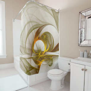 Modern Abstract Precious Metal Colours Fractal Shower Curtain