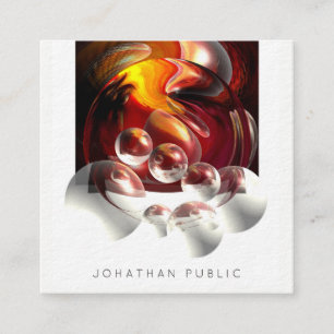 Modern Abstract Professional Artwork Thick Luxury Square Business Card