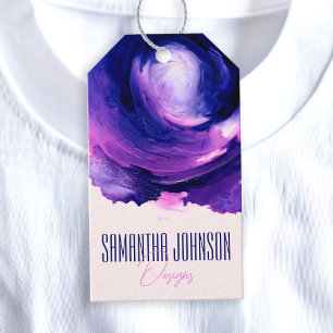 Modern Abstract Purple Clothing Business Hang Tag