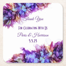Modern Abstract Purple Haze Alcohol Ink  Wedding 