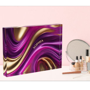 Modern Abstract-Purple Pink and Gold- Photo Block