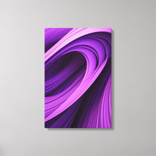 Modern Abstract Purple Swirls Contemporary Art Canvas Print
