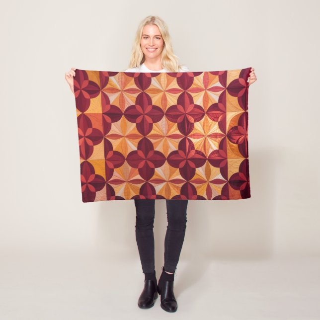 Modern Abstract Quilt, Fleece Blanket Interlocking (In Situ)