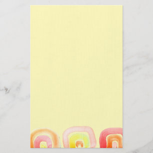 Modern abstract rainbow art paint stationery