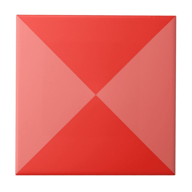 Modern Abstract Red Geometric Triangle Pattern Tile (Front)