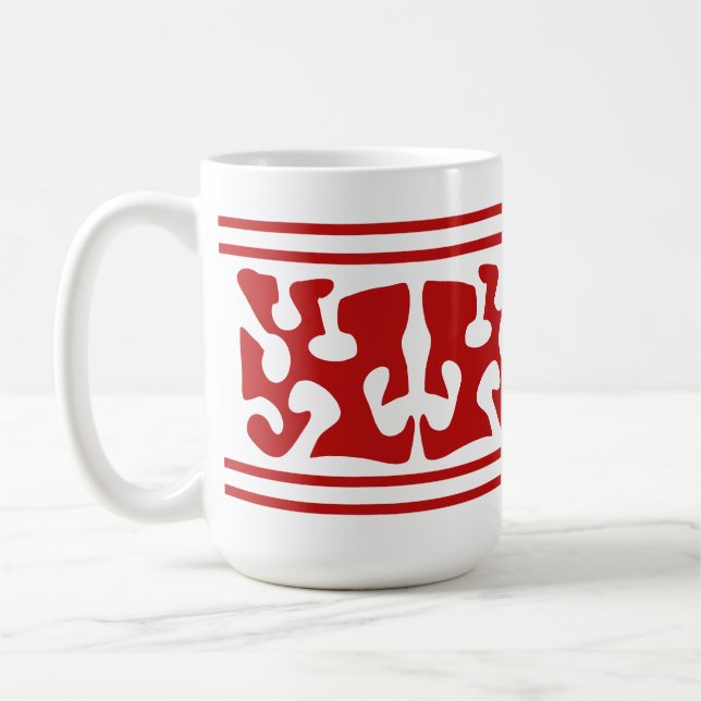 Modern Abstract red shape art Coffee Mug (Left)