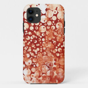 Modern Abstract Red White Bubles patterned Case-Mate iPhone Case