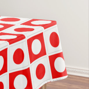 Modern Abstract Red & White Tablecloth