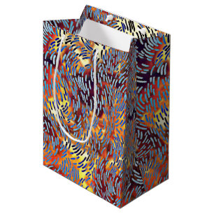 Modern Abstract Red Yellow Black Medium Gift Bag