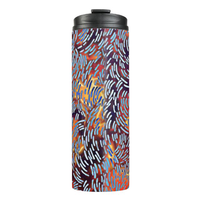 Modern Abstract Red Yellow Black Thermal Tumbler (Front)