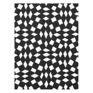 Modern Abstract Retro Black White Checker Pattern Tablecloth