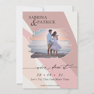 Modern Abstract Rose Blush Photo Save The Date
