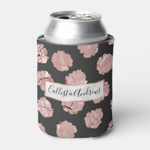 Modern Abstract Rose Gold Paper Polka Dots Can Cooler