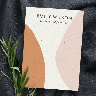 Modern Abstract Rust Blush Art Earring Display Business Card