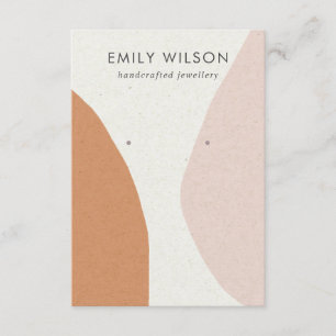 Modern Abstract Rust Blush Art Earring Display Enclosure Card
