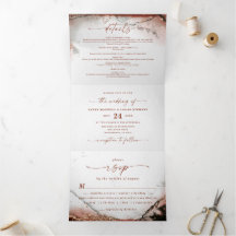 Modern Abstract Rustic Orange & Grey Fall Wedding