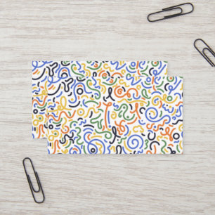 Modern Abstract Scribble Pattern Business Cards
