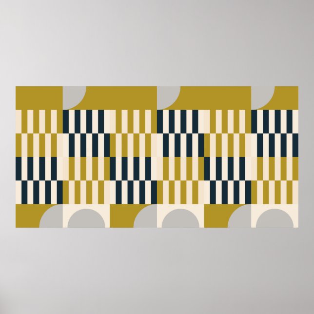 Modern abstract seamless geometric pattern with se poster (Front)