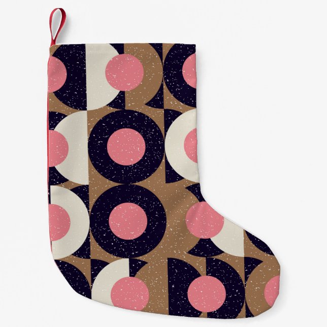 Modern abstract seamless geometric pattern with se small christmas stocking (Front)