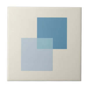 Modern Abstract Shades of Blue, Minimalist Design Tile
