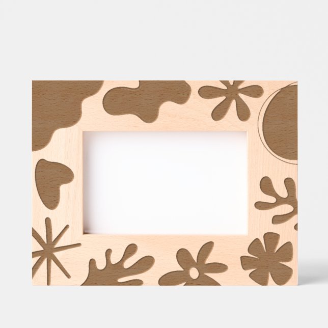 Modern Abstract Shapes And Floral Pattern Etched Frames (Front)