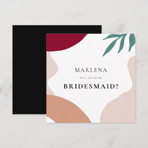 Modern abstract shapes Bridesmaid proposal card