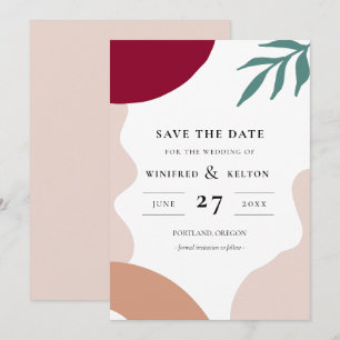 Modern abstract shapes contemporary Save the date Invitation