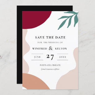 Modern abstract shapes contemporary Save the date Invitation