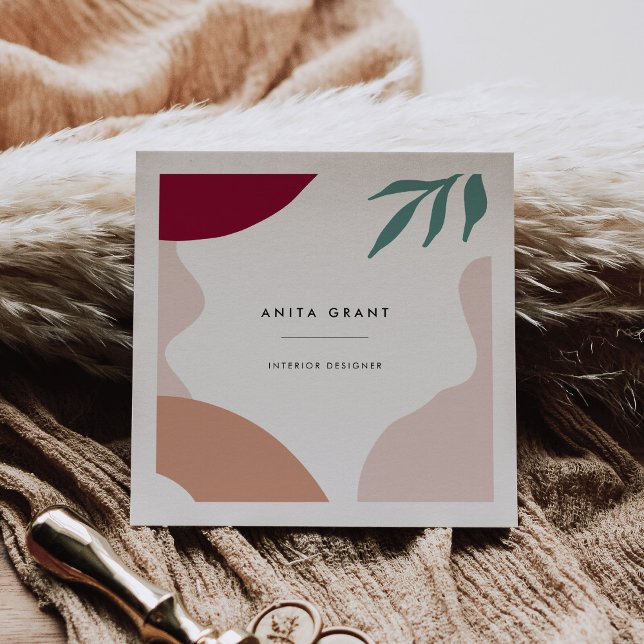 Modern abstract shapes contemporary square square business card (Creator Uploaded)