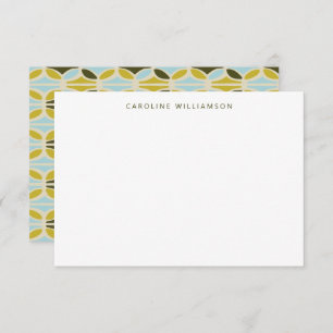 Modern Abstract Shapes Green Blue Custom Name Card