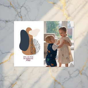 Modern Abstract Shapes Holiday Photo Postcard