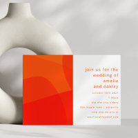 Modern Abstract Shapes Orange Bold Bright Wedding