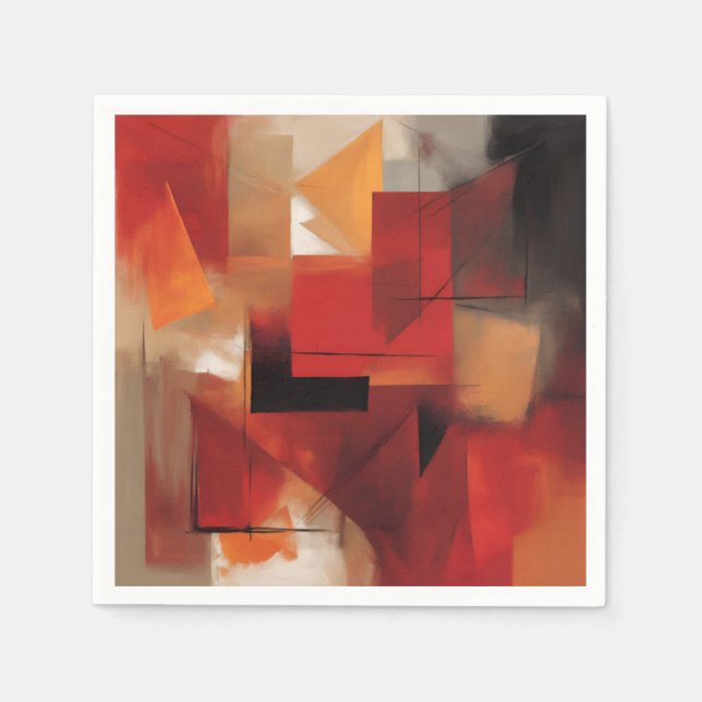 Modern Abstract Shapes Painting Colourful Art Napkin (Front)