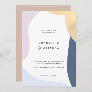 Modern Abstract Shapes Wedding Invitation