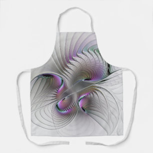 Modern Abstract Shy Fantasy Figure Fractal Art Apron