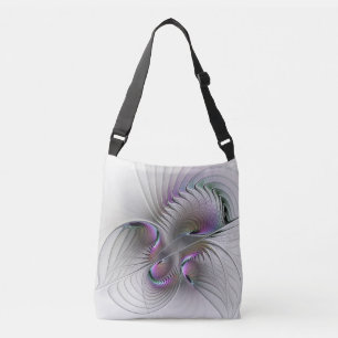 Modern Abstract Shy Fantasy Figure Fractal Art Crossbody Bag