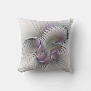 Modern Abstract Shy Fantasy Figure Fractal Art Cushion
