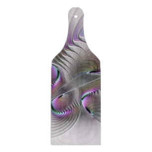 Modern Abstract Shy Fantasy Figure Fractal Art Cutting Board