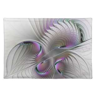 Modern Abstract Shy Fantasy Figure Fractal Art Placemat